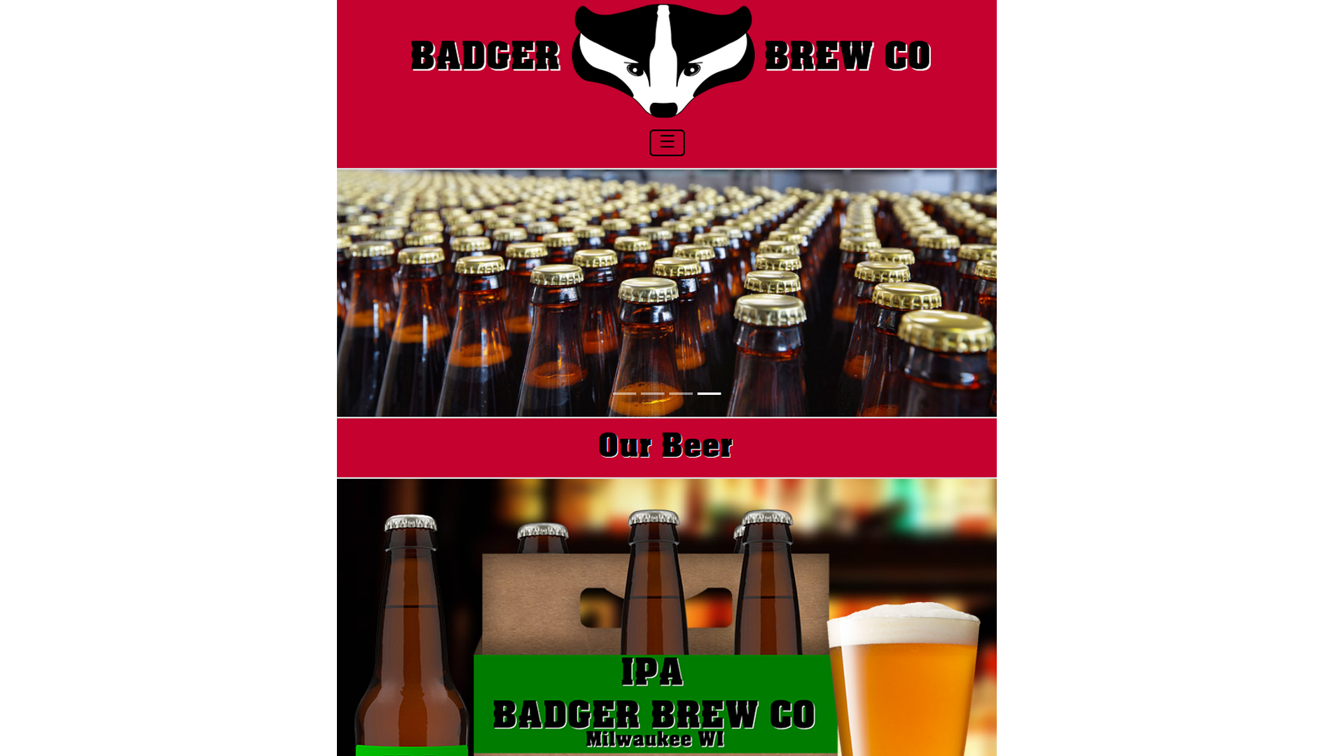 Slide 3: Badger Brewing Mobile Version